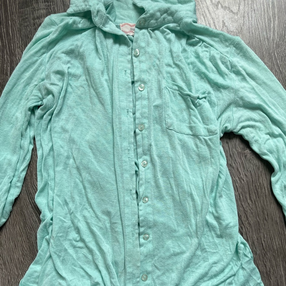 Mint green cardigan, size small